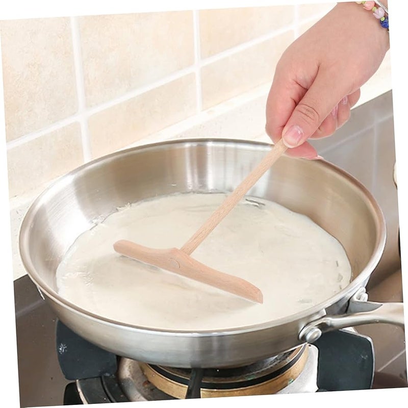 ABOOFAN 2 Sets Beechwood Crepe Spreader and Spatula Kit Non Stick Pancake Maker Accessories - Image 2